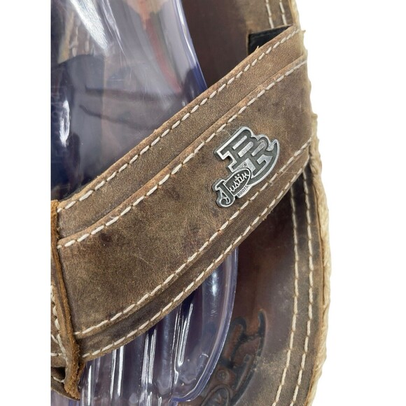 Justin Bent Rail Slide Hemp Sandals Mens Size 8 Leather Slip On Western Slides - Picture 7 of 8